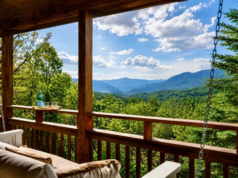 Mountain view from the main-floor deck