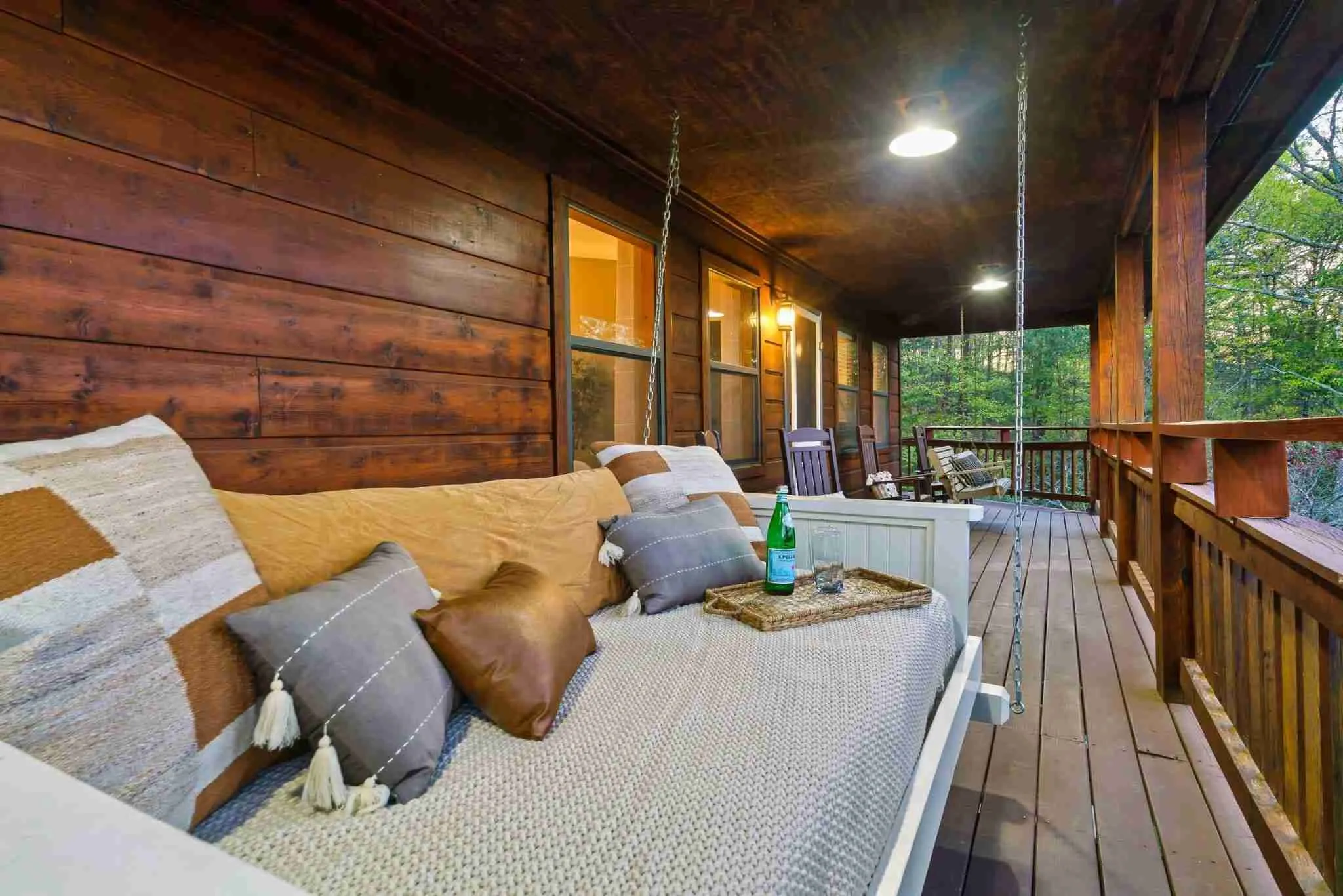Day bed swing on the deck