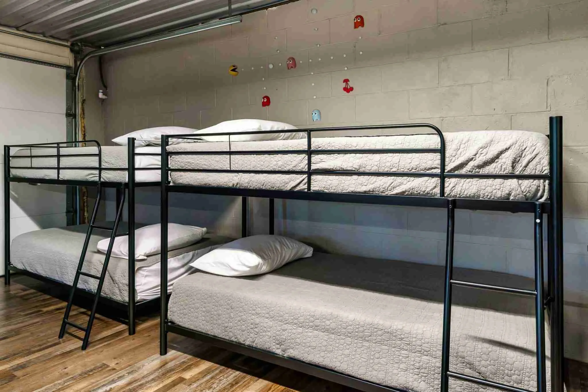 Twin bed in game room