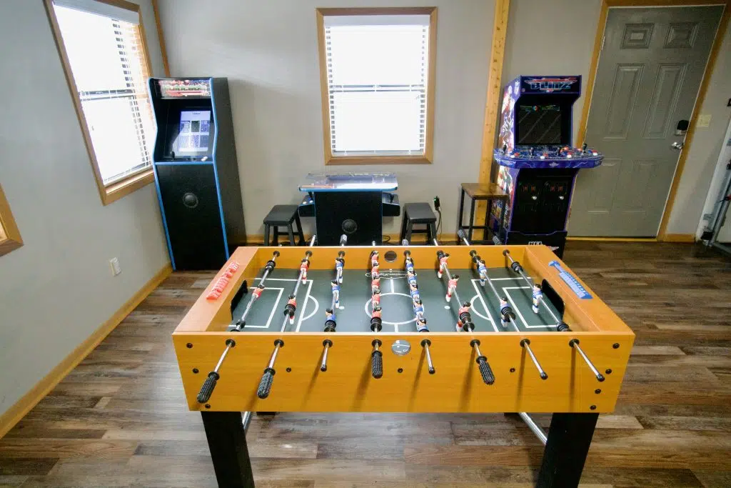 Foosball table and 3 arcades
